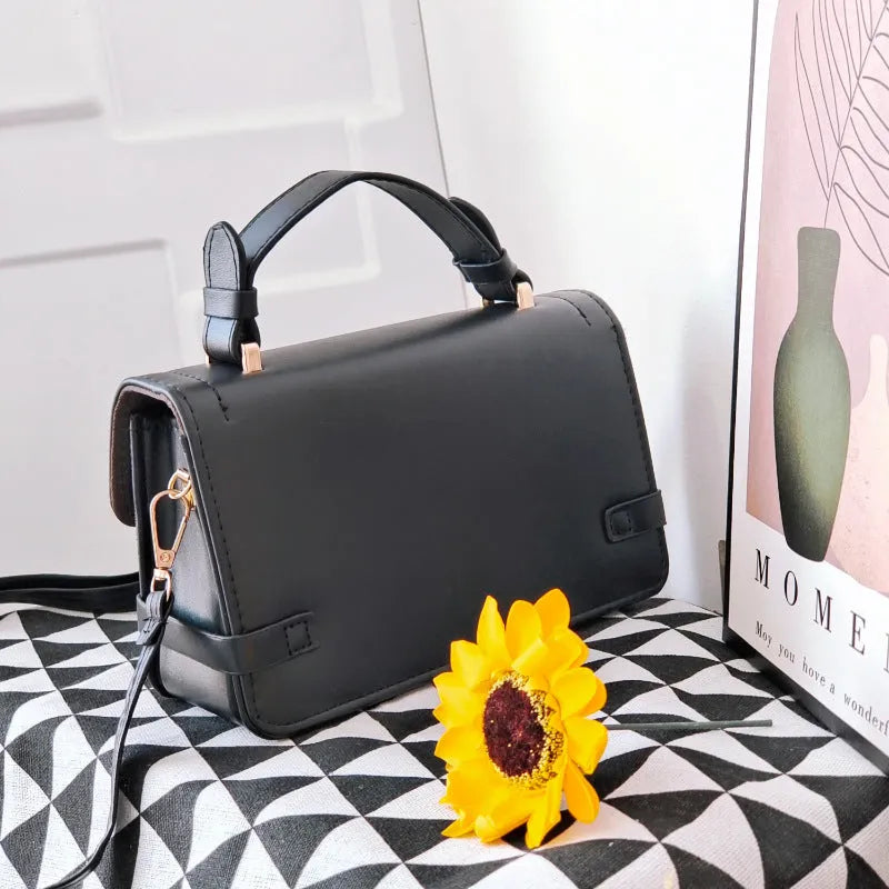 Retro small square pattern ethnic crossbody bag in apricot colour with floral stitching.