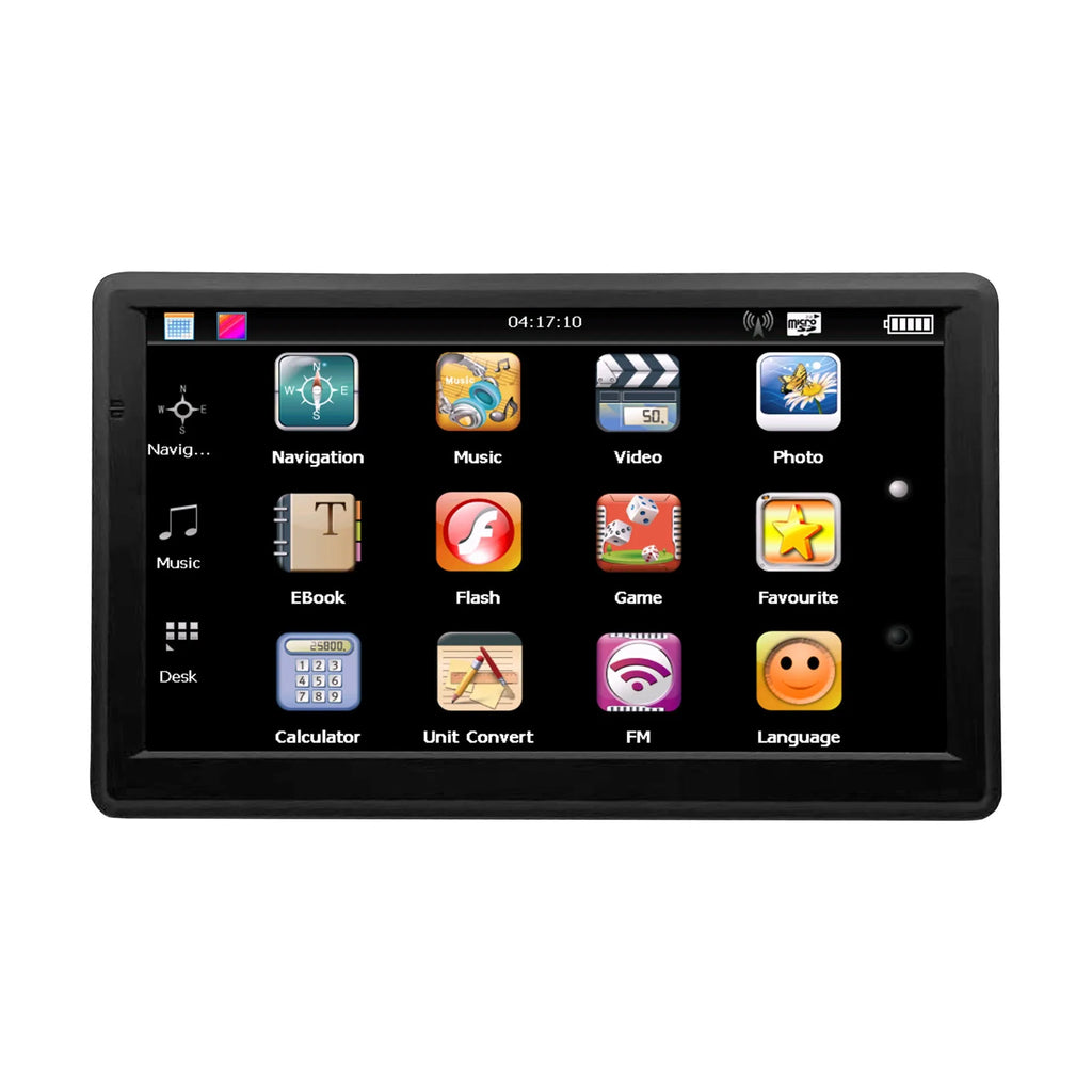 Portable 7-inch GPS navigator with HD touchscreen and voice navigation on car dashboard