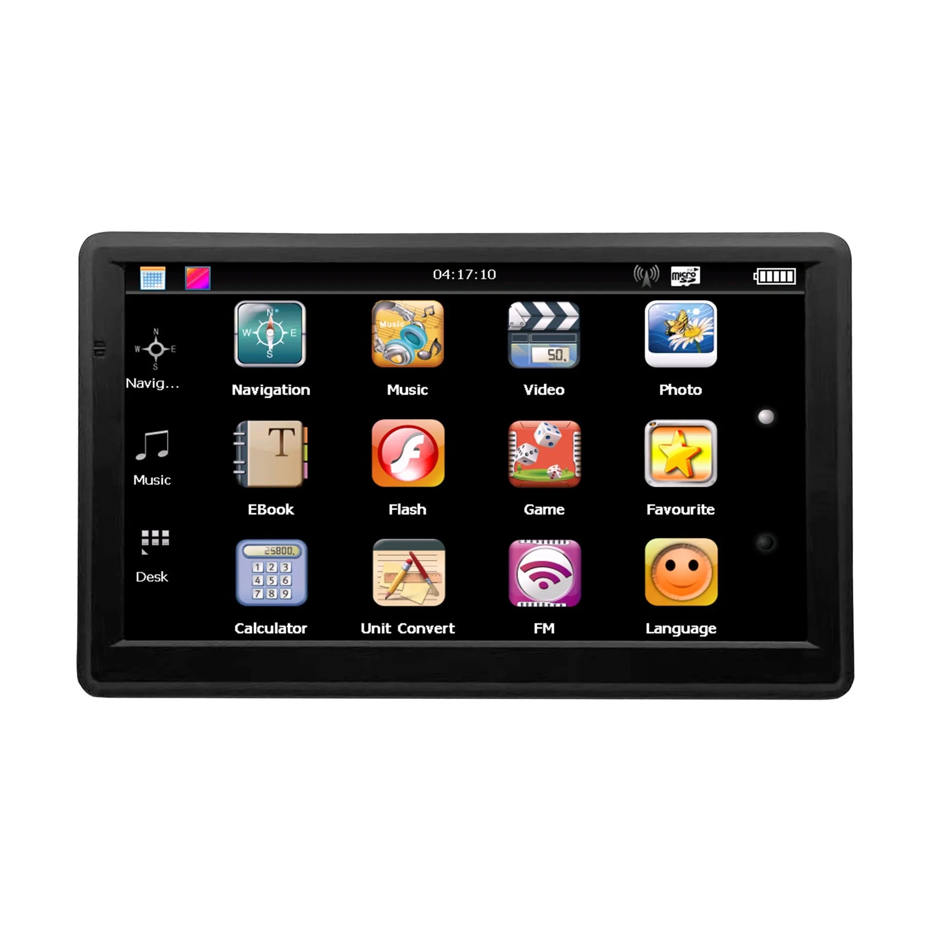Portable 7-inch GPS navigator with HD touchscreen and voice navigation on car dashboard
