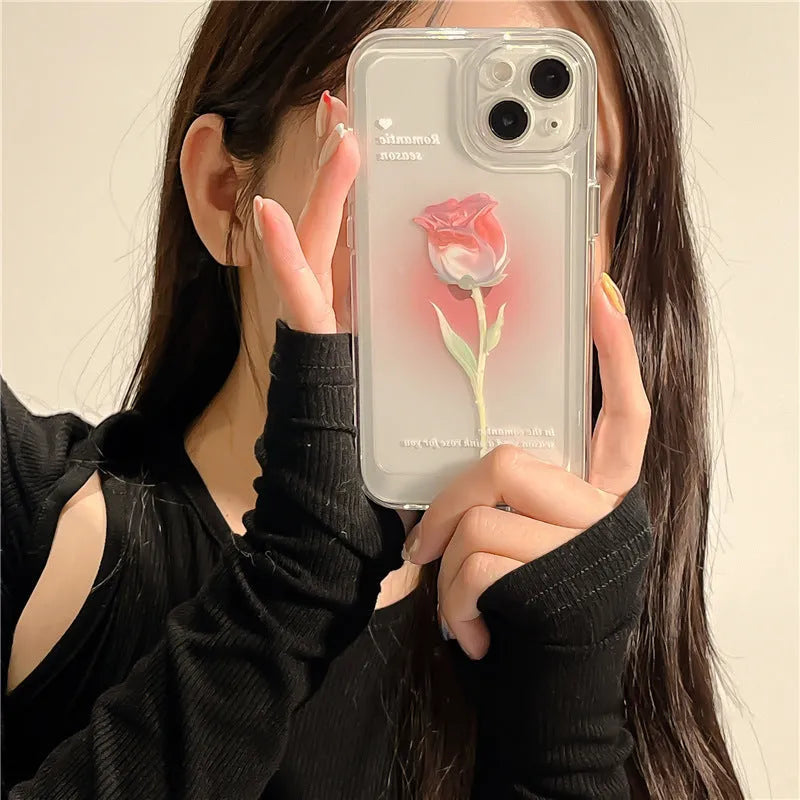 TPU shockproof iPhone case in gradient colours showing all-inclusive protective design