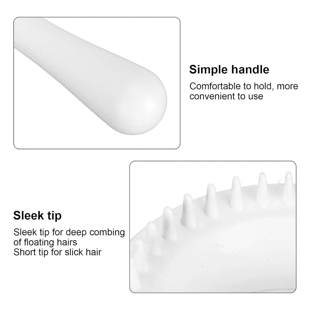 Blue and white dual-sided pet grooming brush with deshedding comb and massage functions