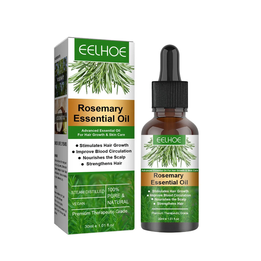 Rosemary anti-breakage nourishing hair care oil 30ml bottle with coconut oil, approximately 11.5cm tall