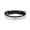Velvet cat collar with rhinestones, adjustable from 20cm to 30cm, shown in multiple colour options.