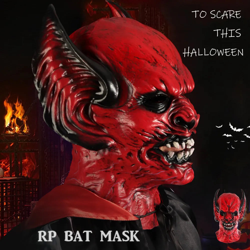 Red bat design RP foam party hood mask for Halloween and Christmas costume events