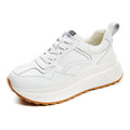Women's white cattlehide leather casual shoes with mesh lining and cross-strap design