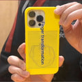 Frosted hard phone case for iPhone with international gesture print and yellow accent