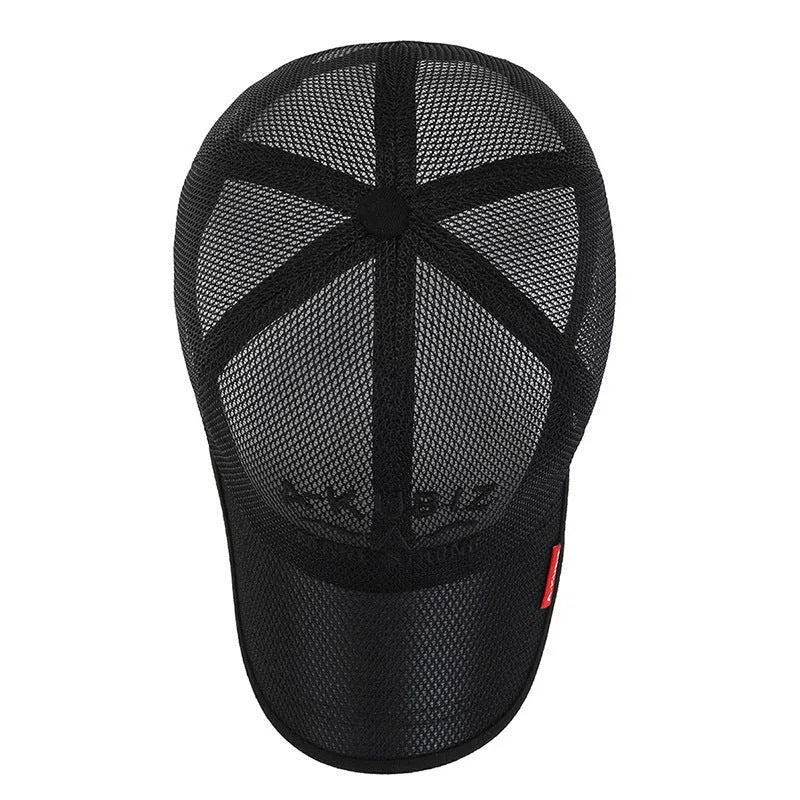 Men's adjustable cotton mesh baseball cap in Army Green colour on a white background.