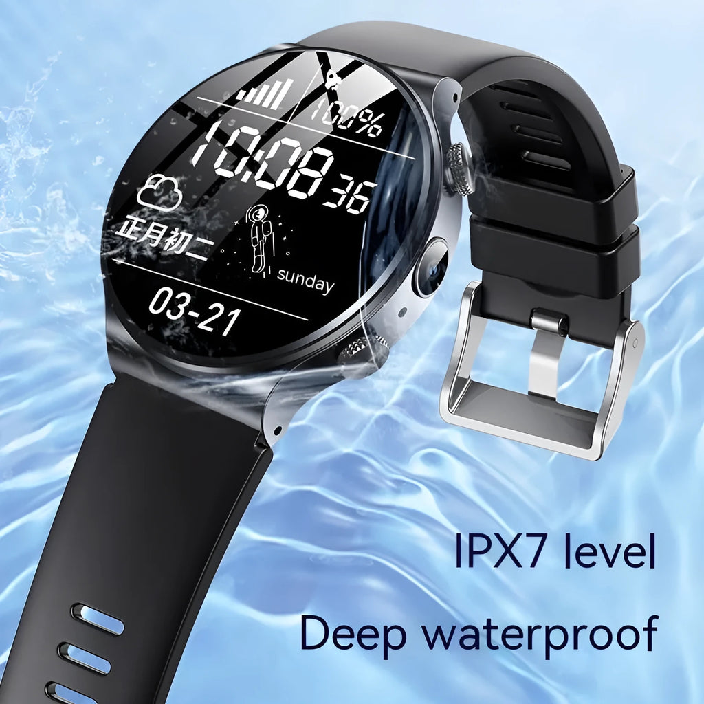 Fashion Personality Smart Watch showing 1.28 inch display on wrist with black or white colour options
