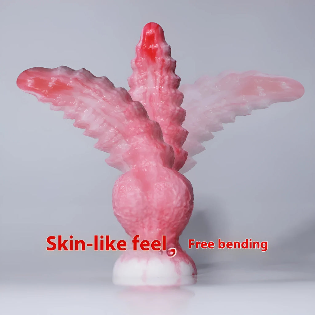 Pink shaped penis women's masturbation device made of platinum silicone, showing Berserker S and Berserker M size options.