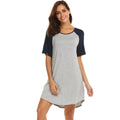 Women's double brushed milk silk nightdress with colour contrast patchwork design in European-American style