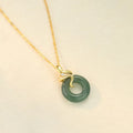 925 silver snake pendant necklace in white gold colour with O-ring chain, 41-50cm adjustable