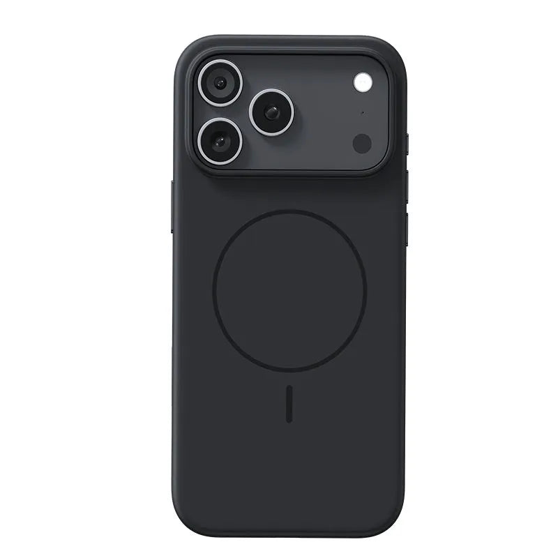Frosted matte magnetic protective case for iPhone 17 Pro Max in Black and Peak Rock colours.