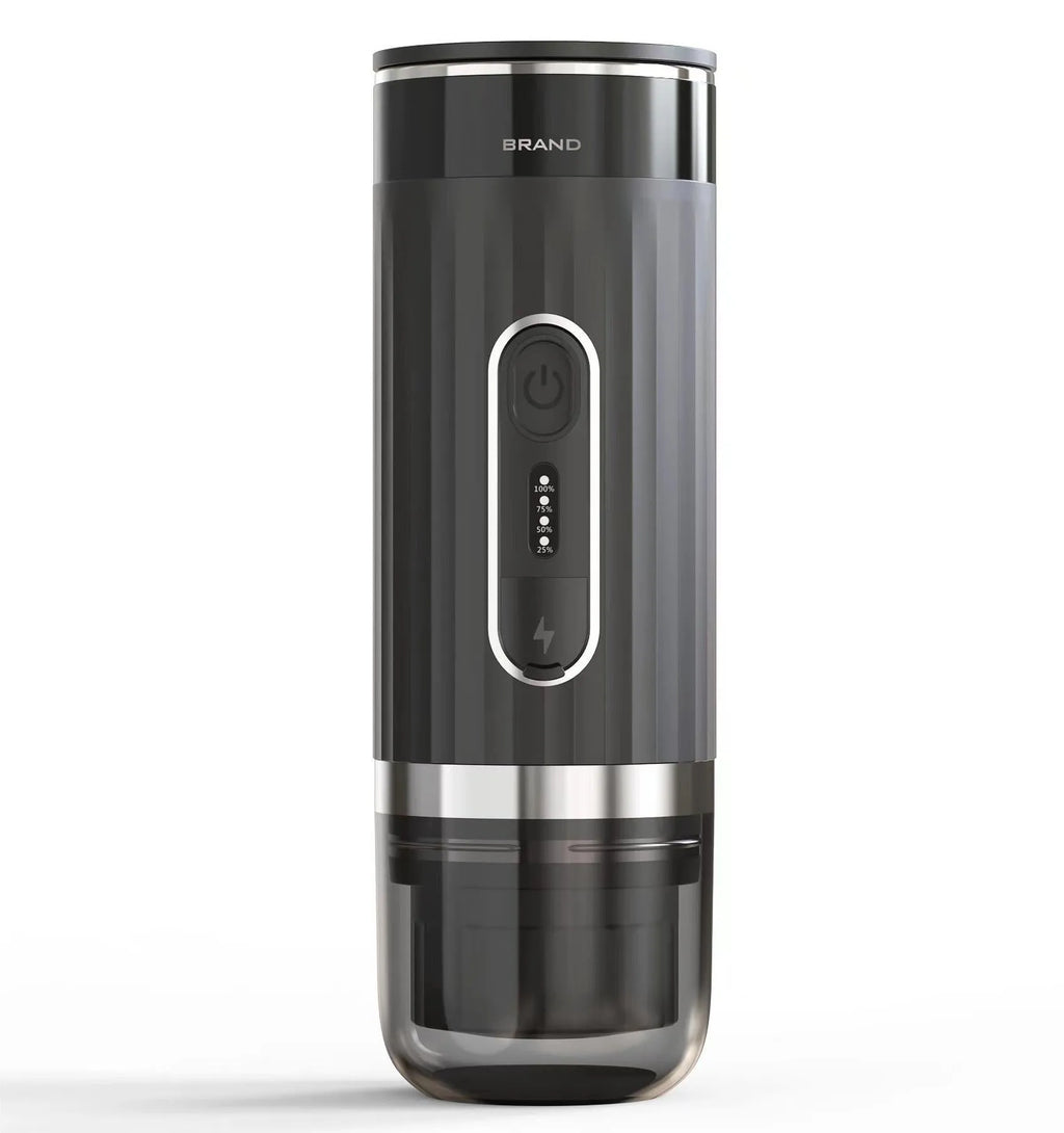 Black portable K CUP coffee machine for vehicle and outdoor use