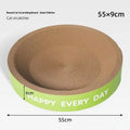 Green round cat nest with integrated sisal rope scratching surface.