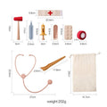 Wooden toy doctor stethoscope with silicone earpieces for children's pretend play