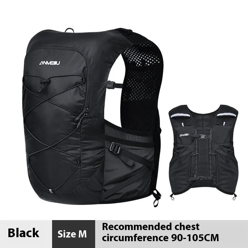 Nylon outdoor climbing water bag backpack in black with 5-litre capacity