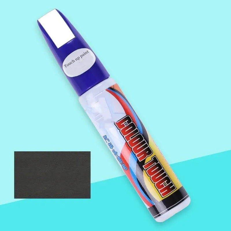 Automotive paint repair pen scratch repair fluid 4-piece kit components laid out