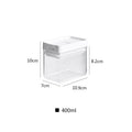 Transparent white plastic storage container for grains with 400ml capacity and Japanese design