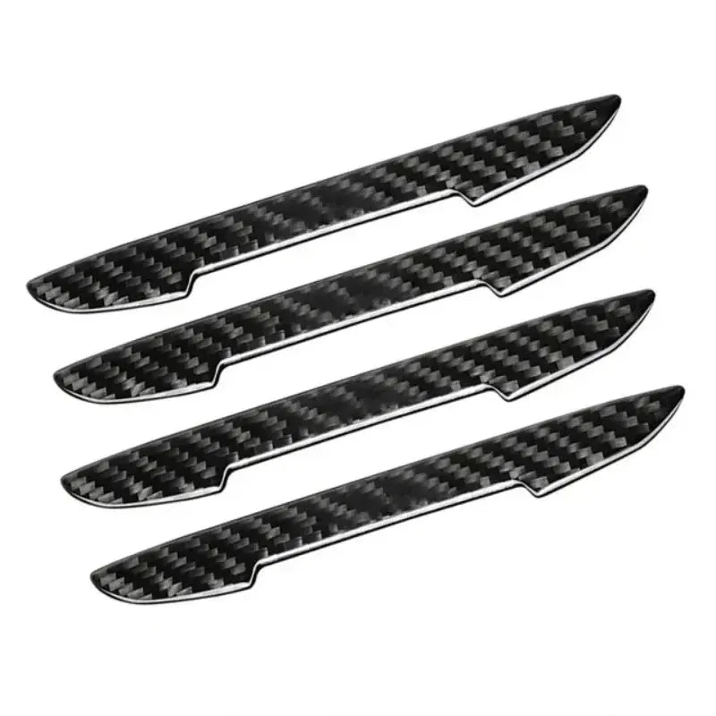 Black carbon fibre texture car door collision strips for edge protection against scratches and dents