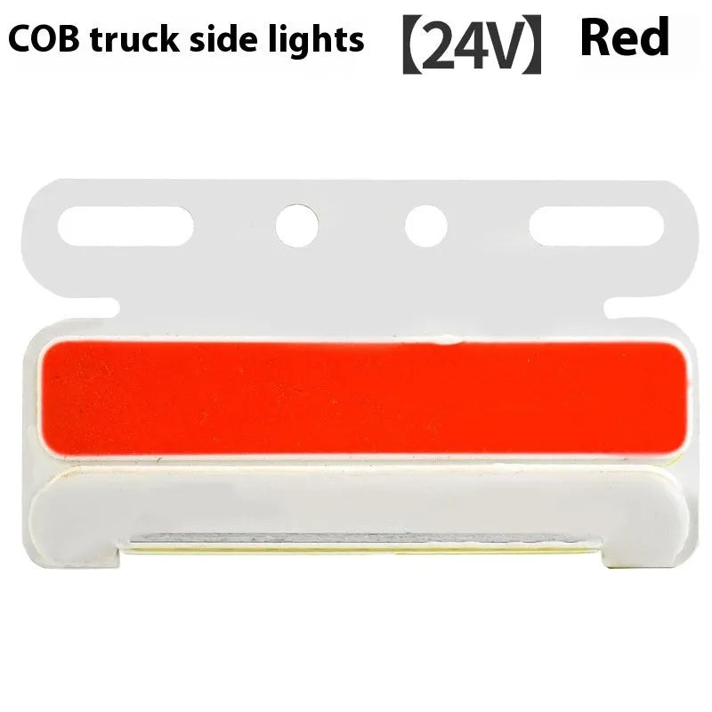 12V 24V aluminium alloy COB LED truck side light and grounded tyre light in multiple colours.
