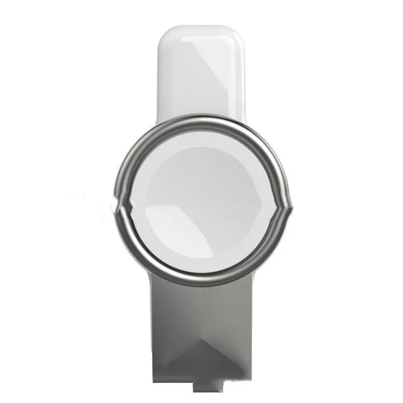 2-in-1 magnetic wireless charger for Apple Watch in white with USB and Type-C interfaces, compact and portable