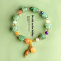 Natural Xinjiang jade orchid bracelet in aventurine orchid colour for 14-18cm wrist.
