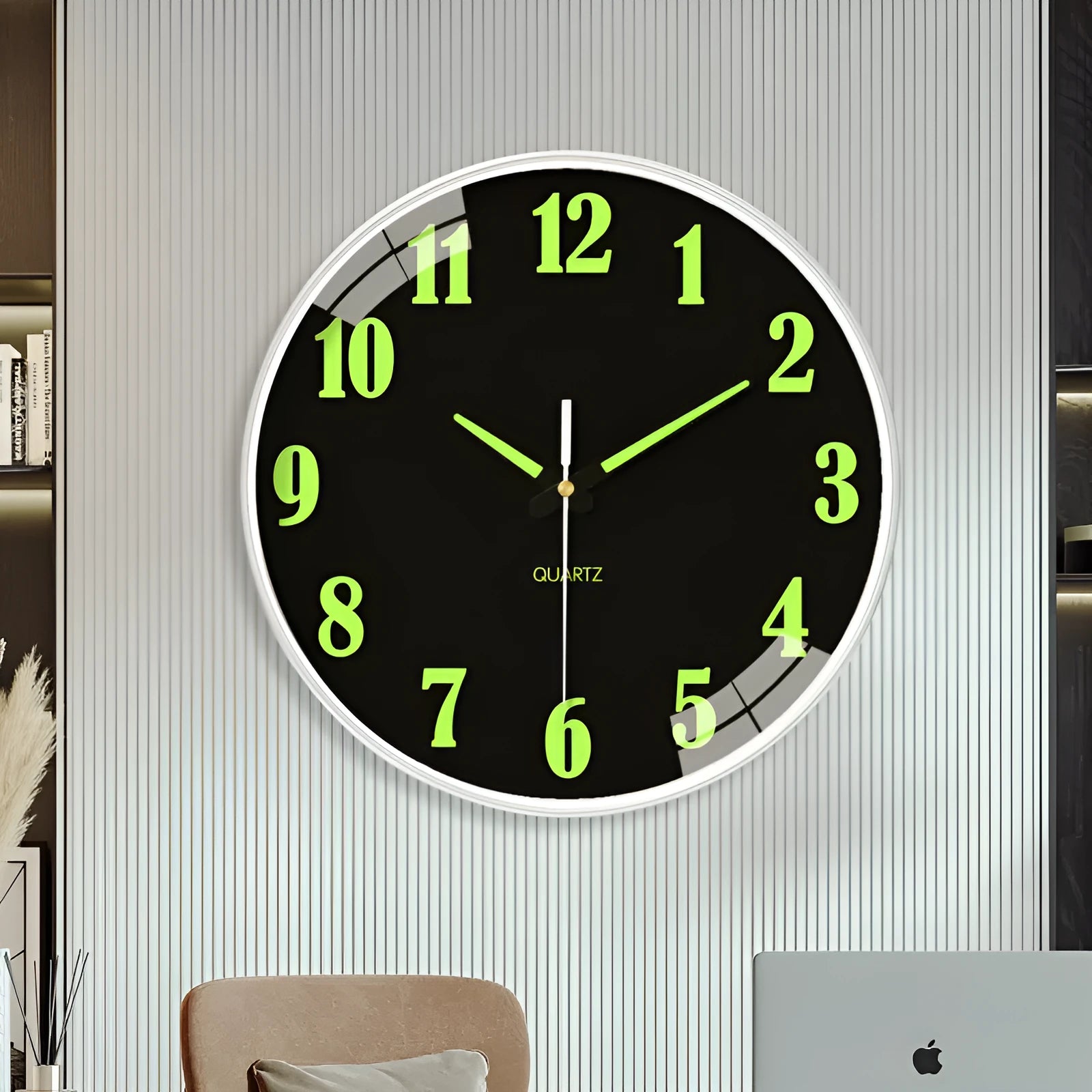 8 inch diameter luminous wall clock with modern plastic shell in colour option YG010.