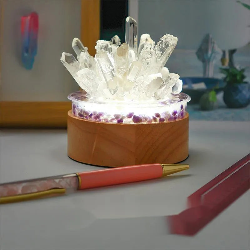 White Crystal Single Crystal Small Night Light 10x8.5cm USB powered in Cool Colour, Warm Colour and White options