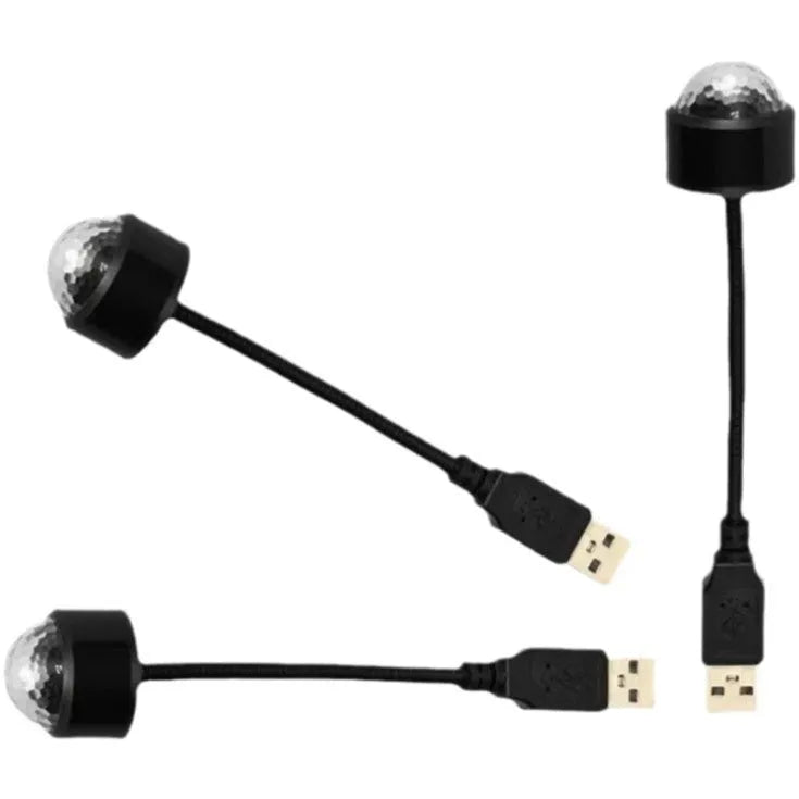 Black ABS USB car atmosphere projection star light, 5V 0.1W, for general vehicle models