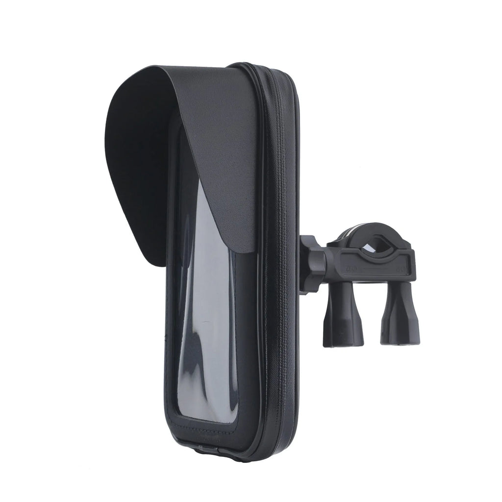 Waterproof cycling phone bag bracket mounted on bicycle handlebars with 6.5 inch capacity