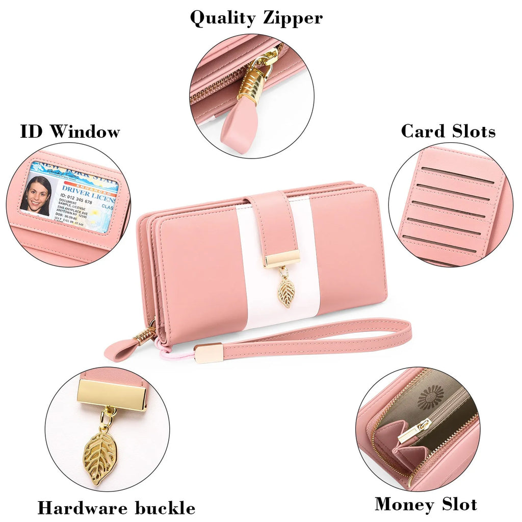 PU leather anti-theft clutch handbag with lock closure in black, showing its compact size.