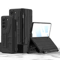 Samsung Galaxy Z Fold5 PC back cover case in carbon fibre pattern on phone
