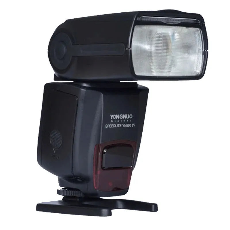 Black universal camera on-board flash with rotatable head, compatible with Canon and Nikon cameras, 58 GN