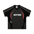 Men's loose fit black T-shirt with white letters print, short sleeves, pullover style