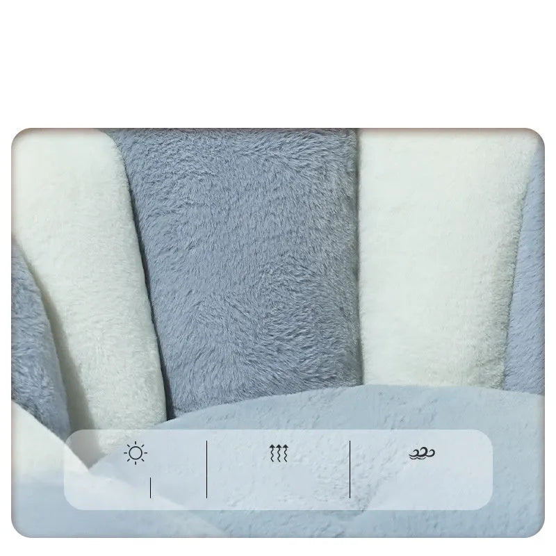 Greyish white rabbit fur pet shell nest for cats and dogs in three sizes