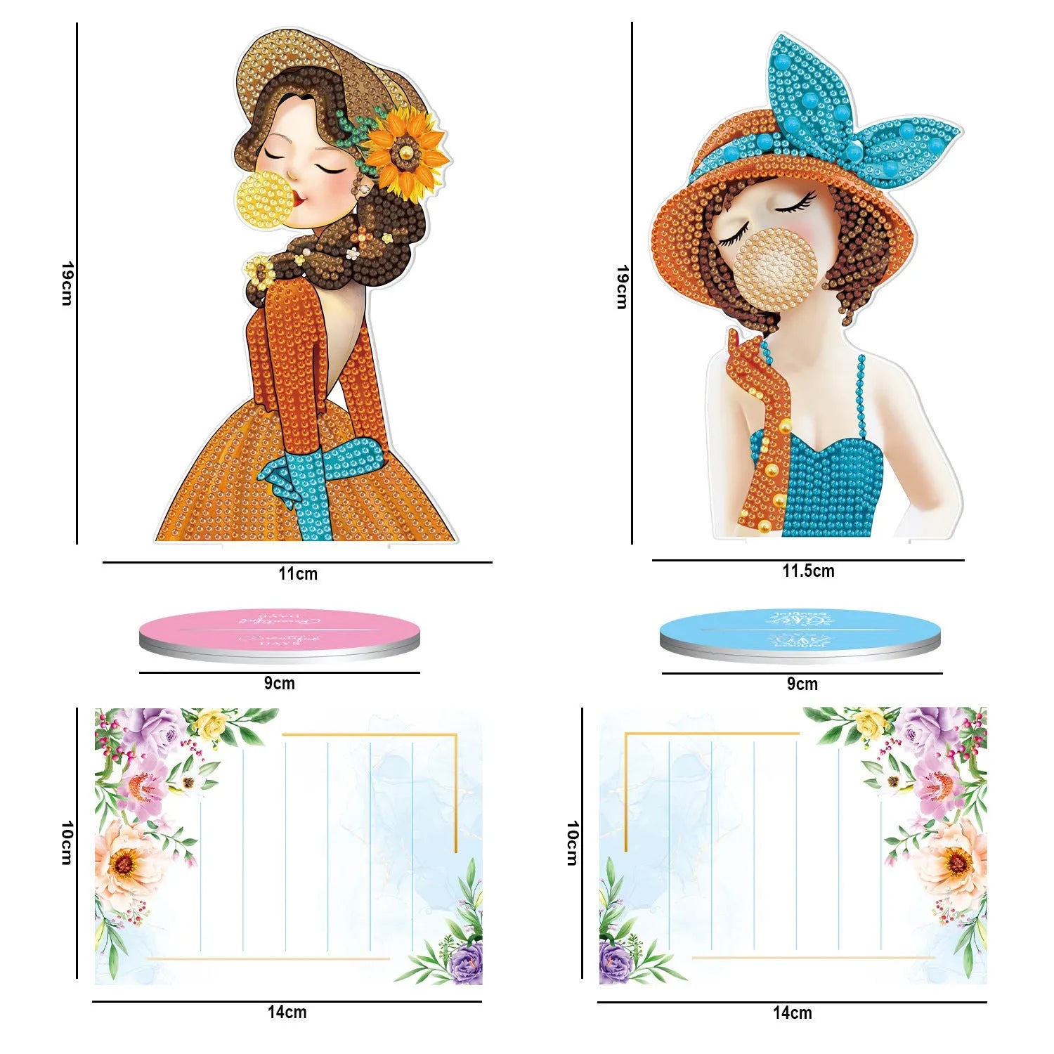 Handmade American style diamond painting decorative note clip on a desktop.
