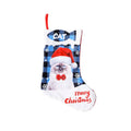 American-style cloth Christmas wall hanging with printed plaid puppy and cat design measuring 26x36cm
