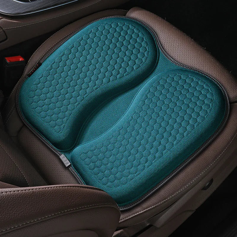 Honeycomb gel car seat cushion showing breathable pattern and gel construction