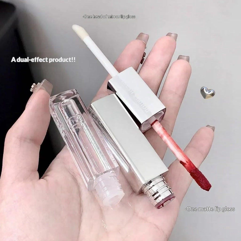 Kakashow double-headed lip glaze in five shades with velvet and water gloss finish