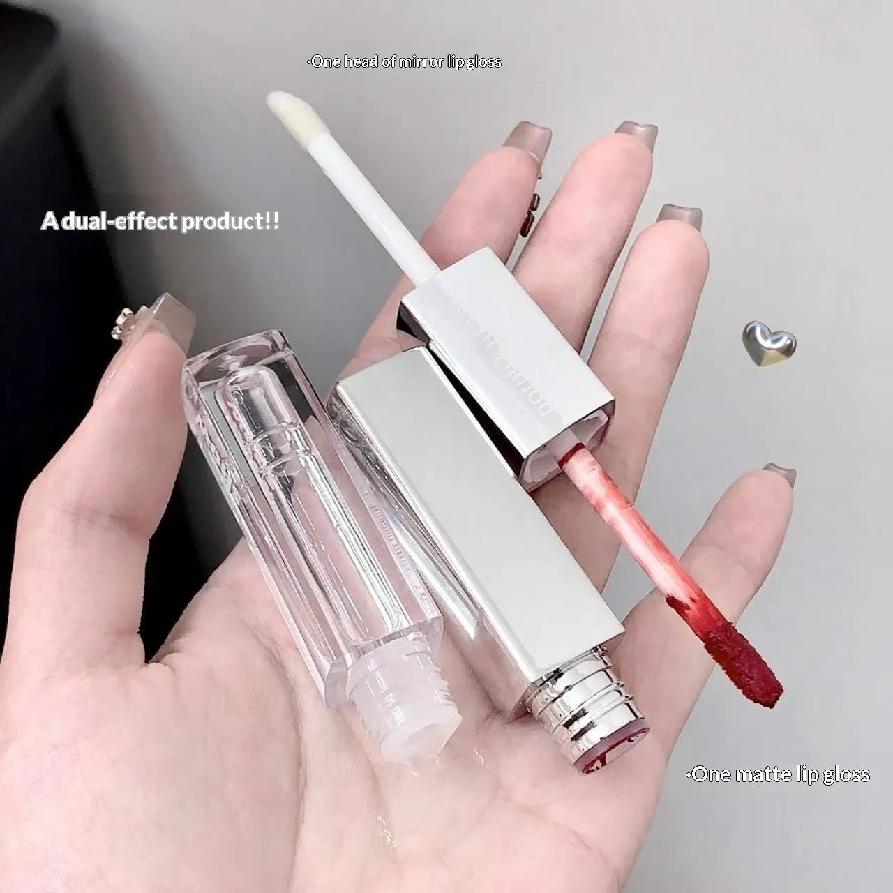 Kakashow double-headed lip glaze in five shades with velvet and water gloss finish