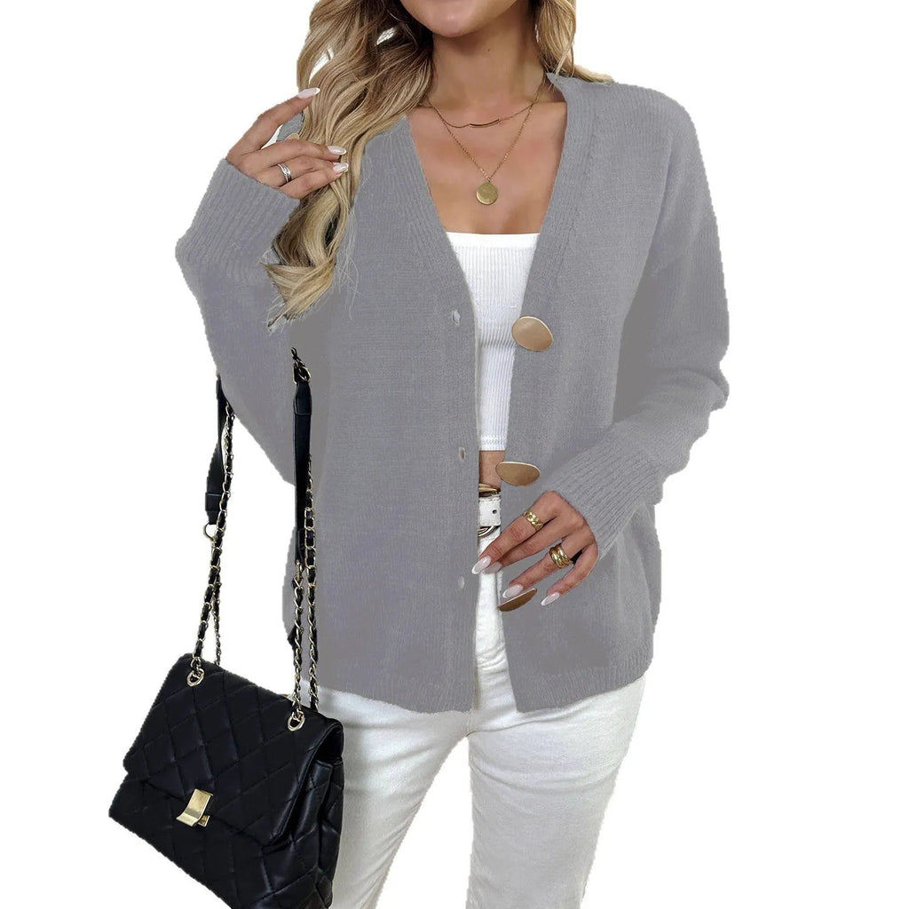Women's deer plush long sleeve coat with princess sleeves in black street style