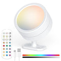 Round rotatable bedside wall lamp in white or black with magnetic suction, built-in battery and CW RGB light, 94*73*74mm