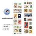 Roll of retro-design stamp stickers for journal decoration, 55mm wide.