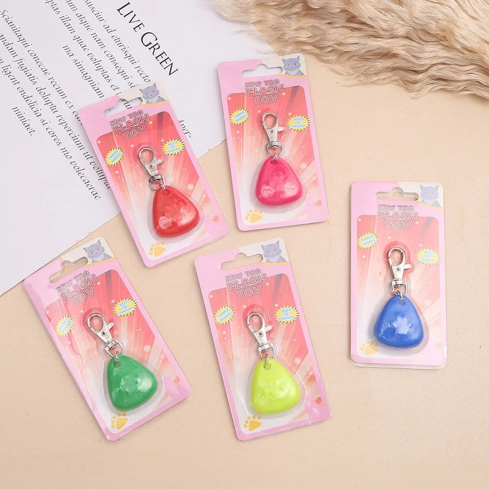 Silicone triangle pendant light-emitting pet ornament in red, pink, blue, green, and yellow colours