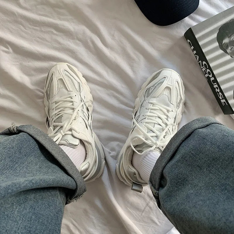Casual sports shoes in multiple colours with lace-up front, round toe, and rubber sole