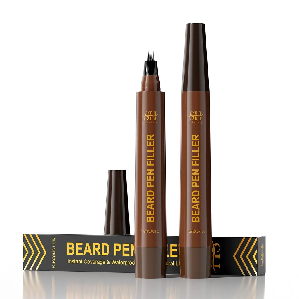 Men's sweatproof waterproof eyebrow pencil for beard and hairline coverage in black or dark brown colour options