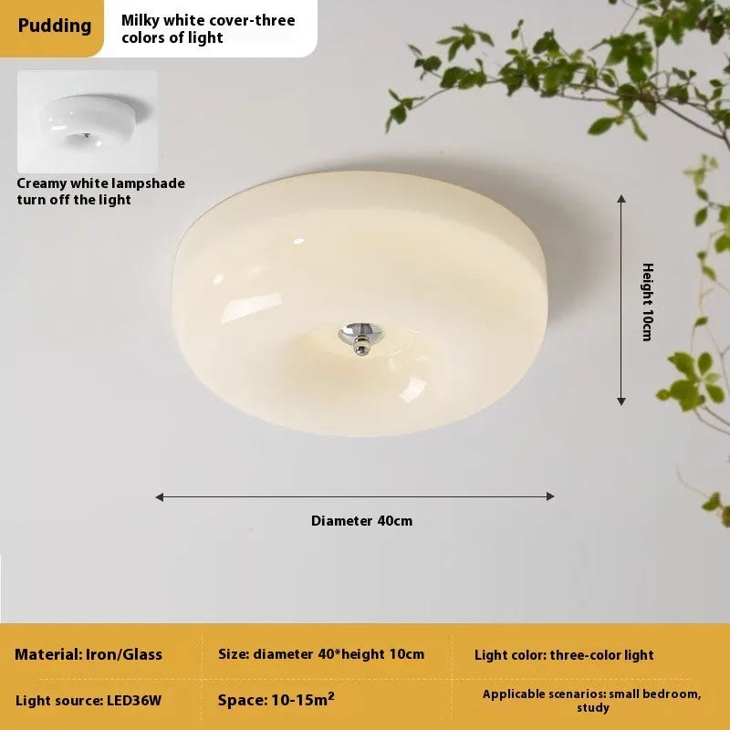 American style ceiling lamp with three colour light settings in cream colour and white options