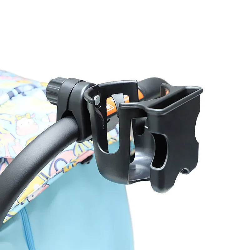 Black ABS plastic cup holder for cars with dimensions 19x10x11.3cm