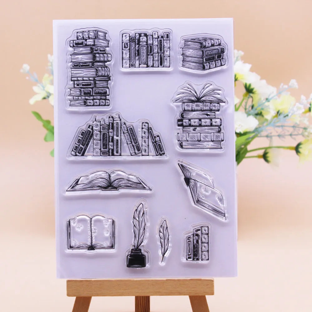 Transparent silicone stamp with seal pattern for book hand account and card crafts
