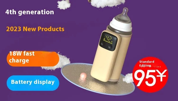Universal baby bottle warmer with fast-charge 8000mAh battery and USB charger